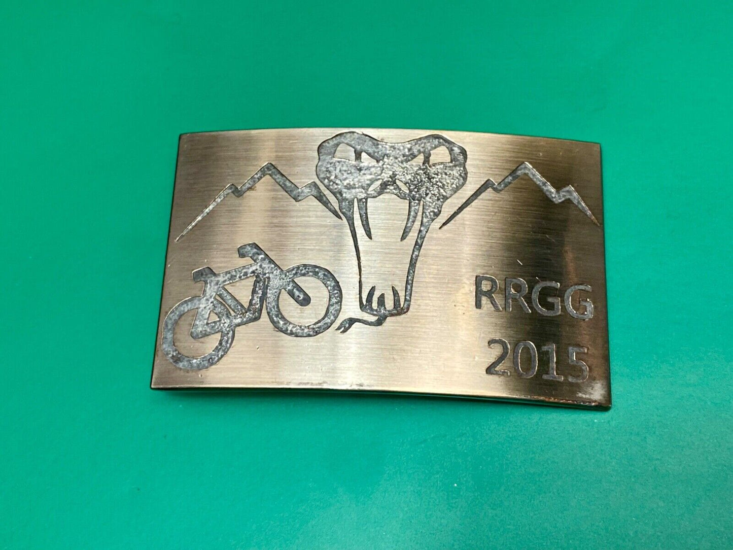 Used 2015 RRGG Mountain Bike Belt Buckle Viper Logo Event Trail Ride Race BMX