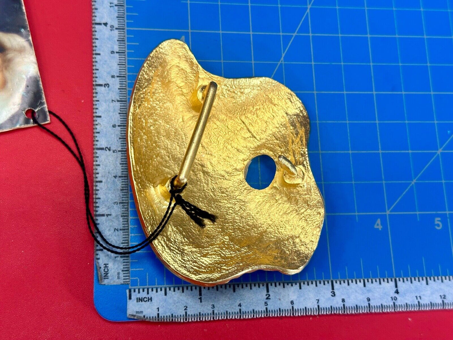 Susan Maddox gold tone abstract style NOS belt buckle