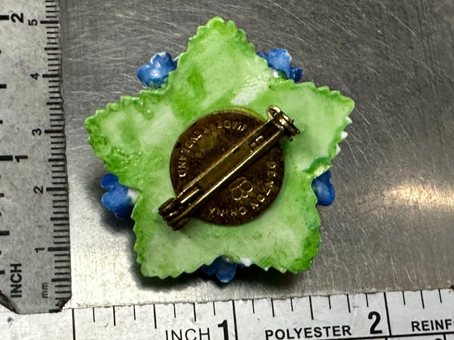 Beautiful Rose Flower Bouquet Brooch Pin Denton China Made in England