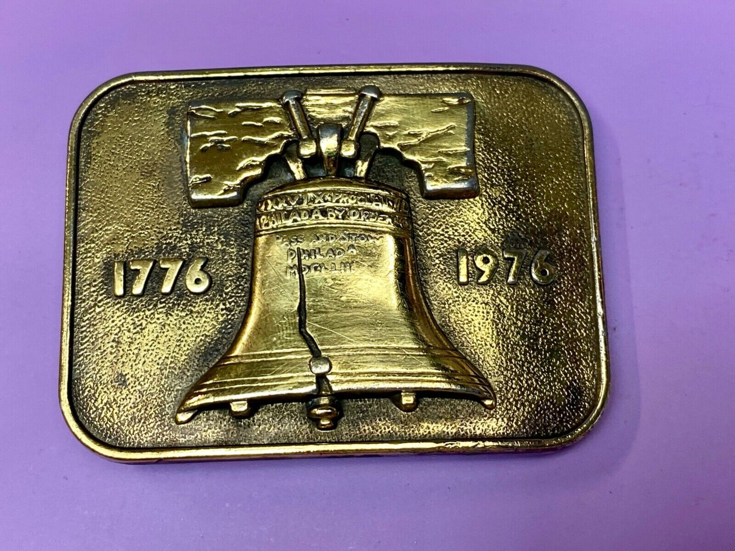200 year celebration of Liberty Bell Vintage brass tone belt buckle
