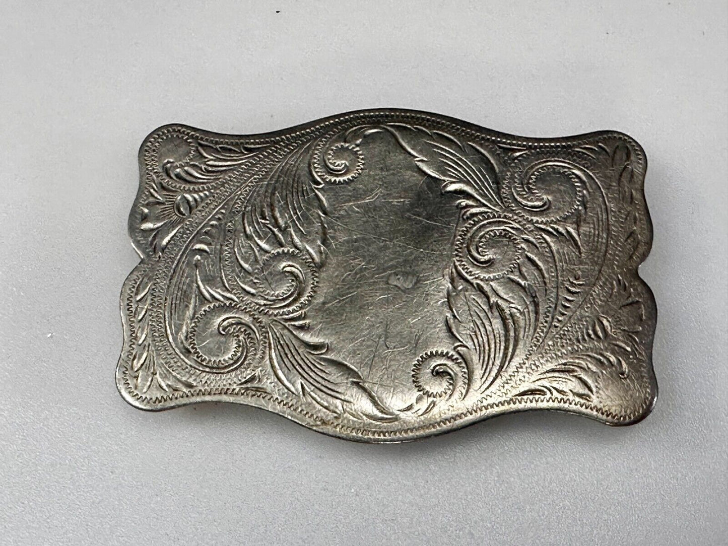 Vintage engraved western flower swirl belt buckle for craft project or to wear!
