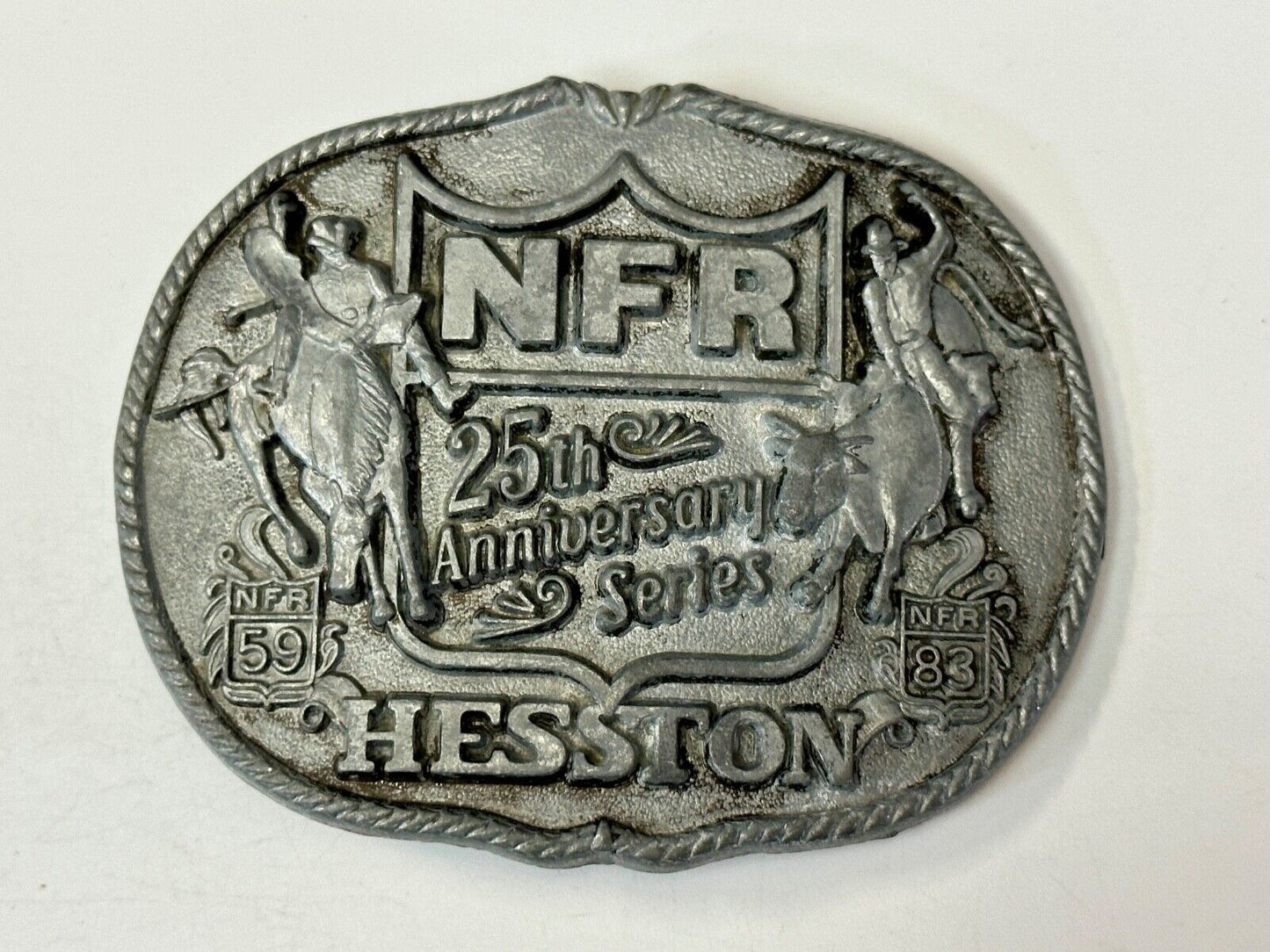 1983 Hesston National Finals Rodeo 25th Anniversary Adult Collectors Belt Buckle