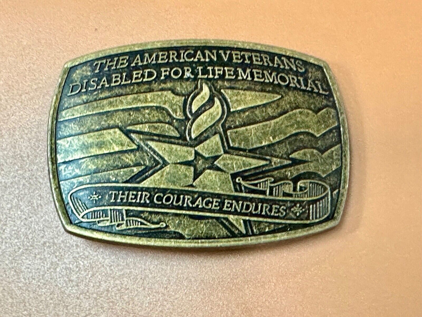 Their Courage Endures American Veterans Disabled for Life Memorial Belt Buckle