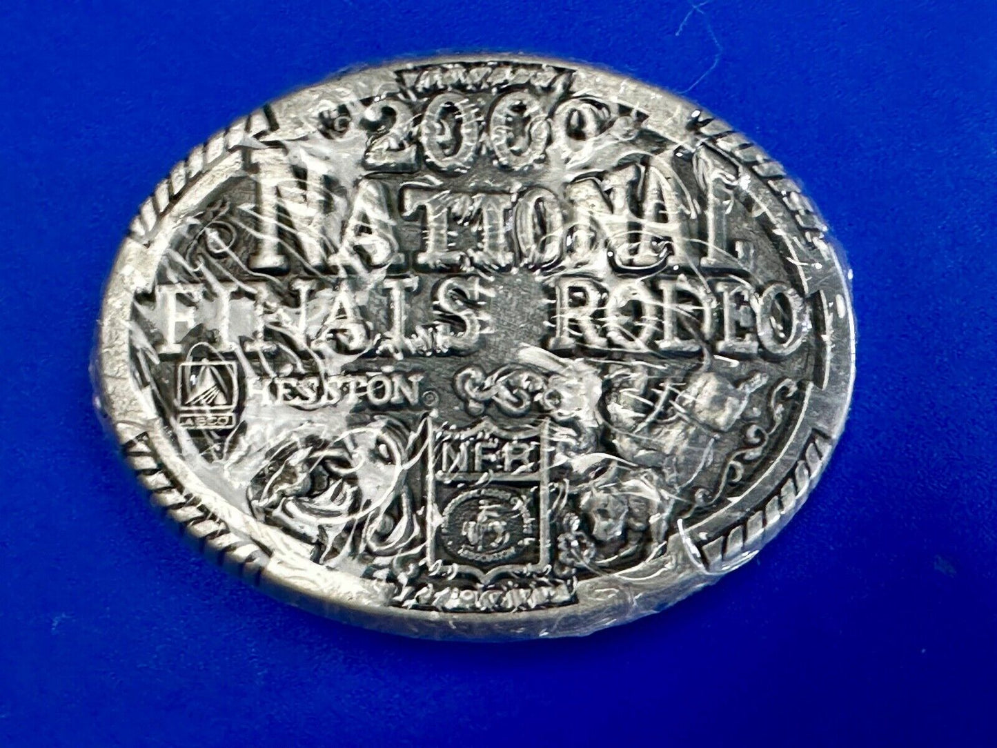 2000 Youth Sized Hesston National Finals Rodeo Bull Riding Cowboys belt buckle