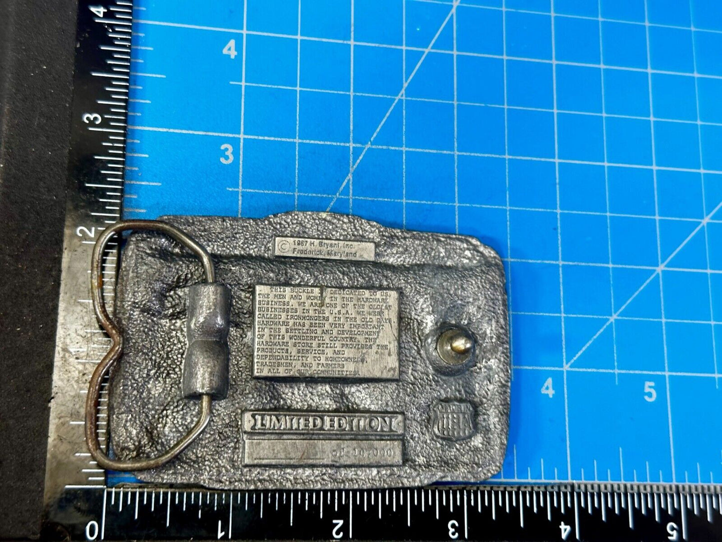 The Hardware Store - Quality Service Dependability Commemorate 1987 Belt Buckle