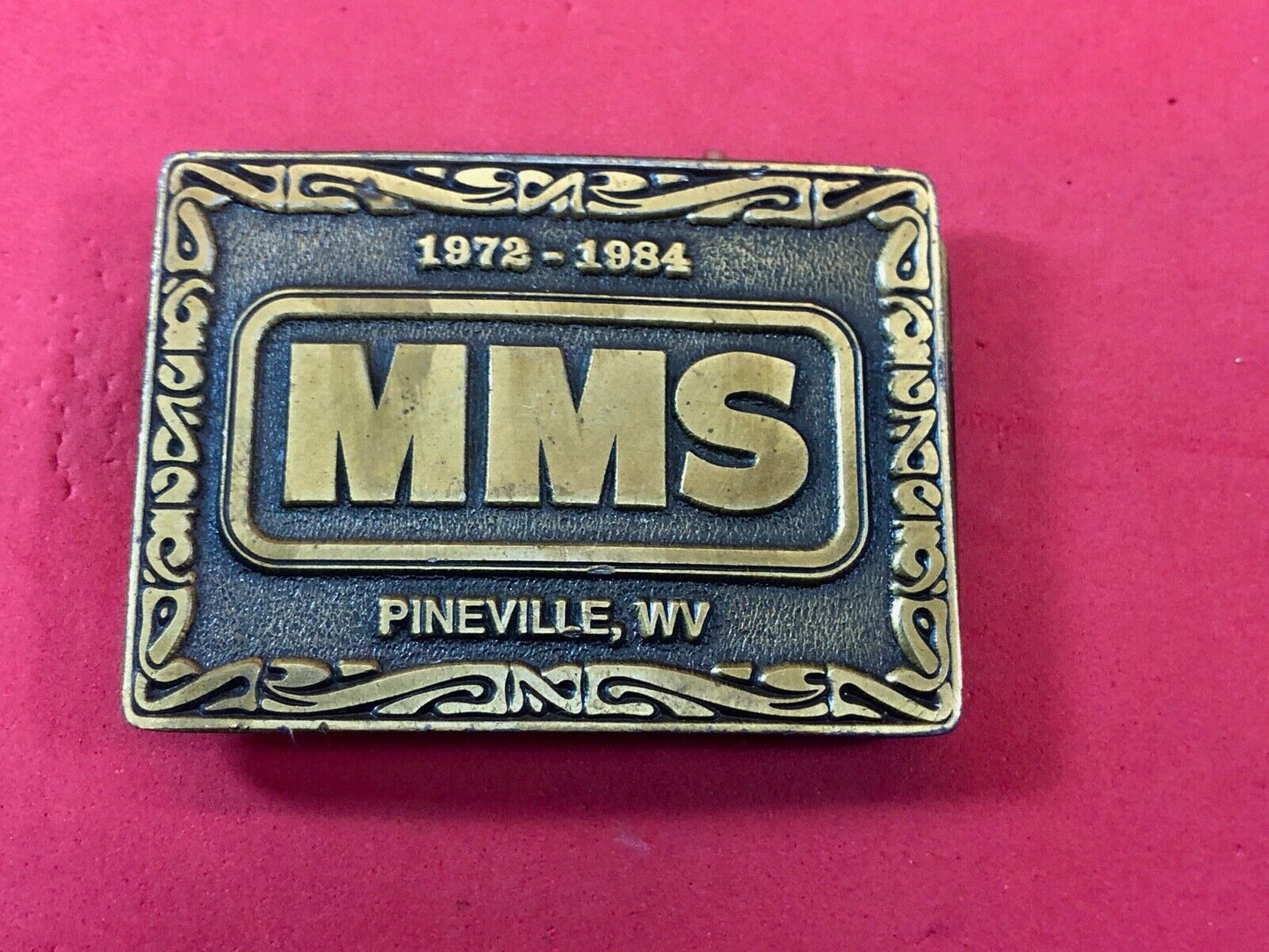 belt buckle MMS Prineville West VA Virgina belt buckle Mountain Mission School?