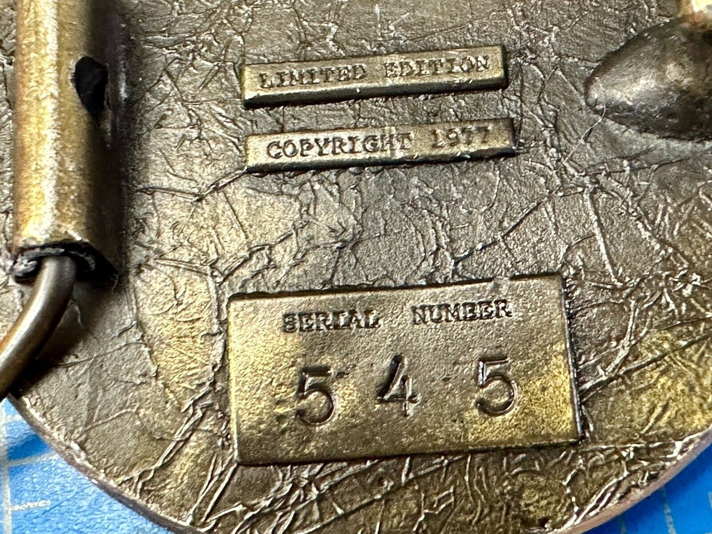 Vintage 1977 Fire Department FD Hook & Ladder Emblem belt buckle