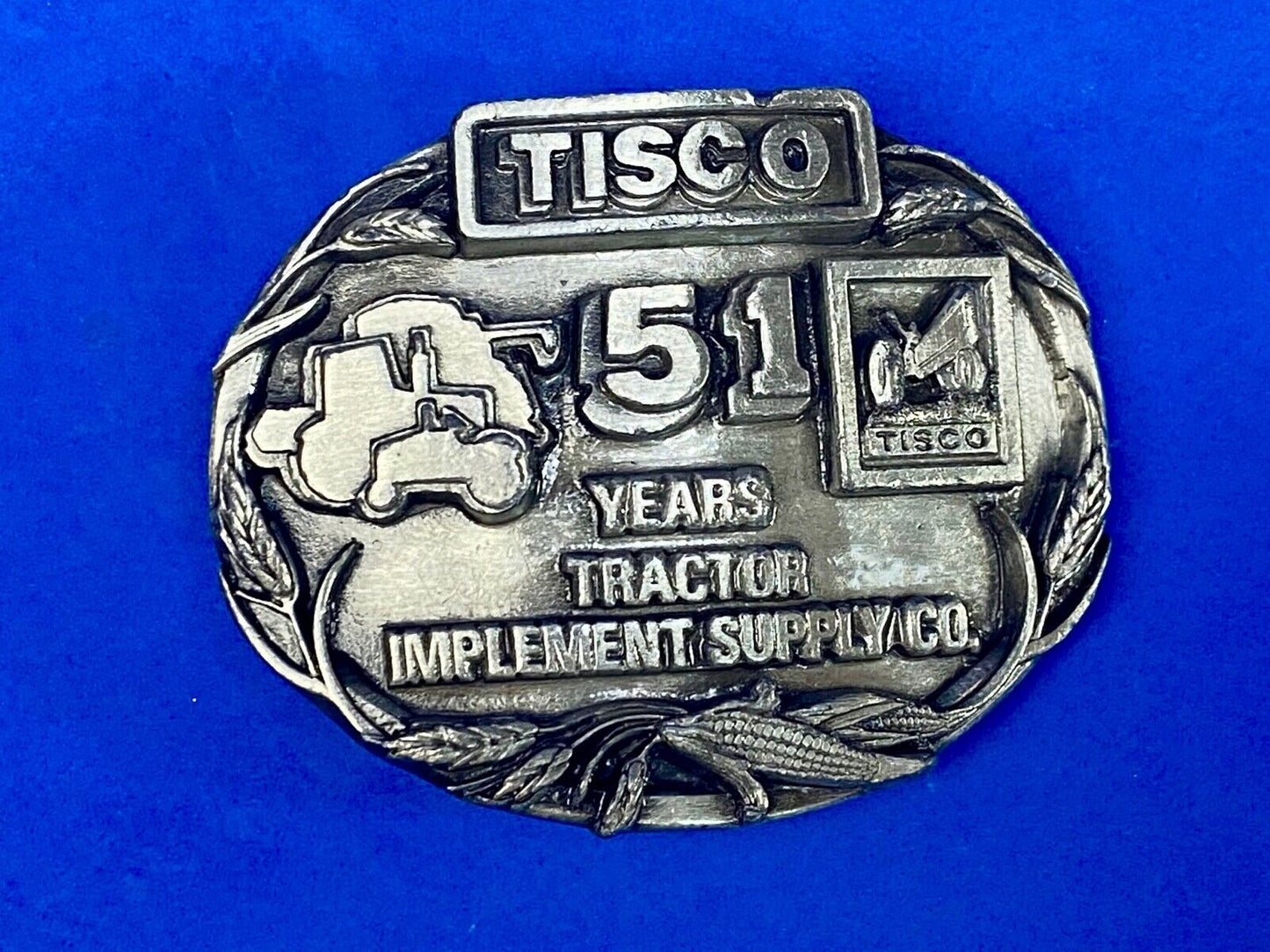 1988 Tisco Tractor Implement Supply Agriculture Farm Supply 51 Year Belt Buckle