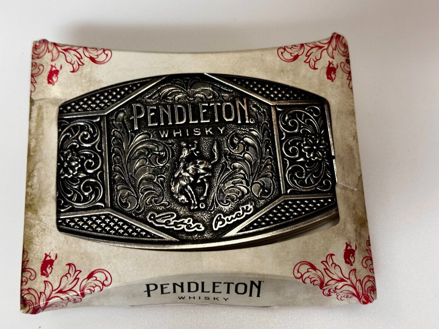 2022 Pendleton Whisky Let'er Buck Montana Silversmith Rodeo NOS Belt Buckle