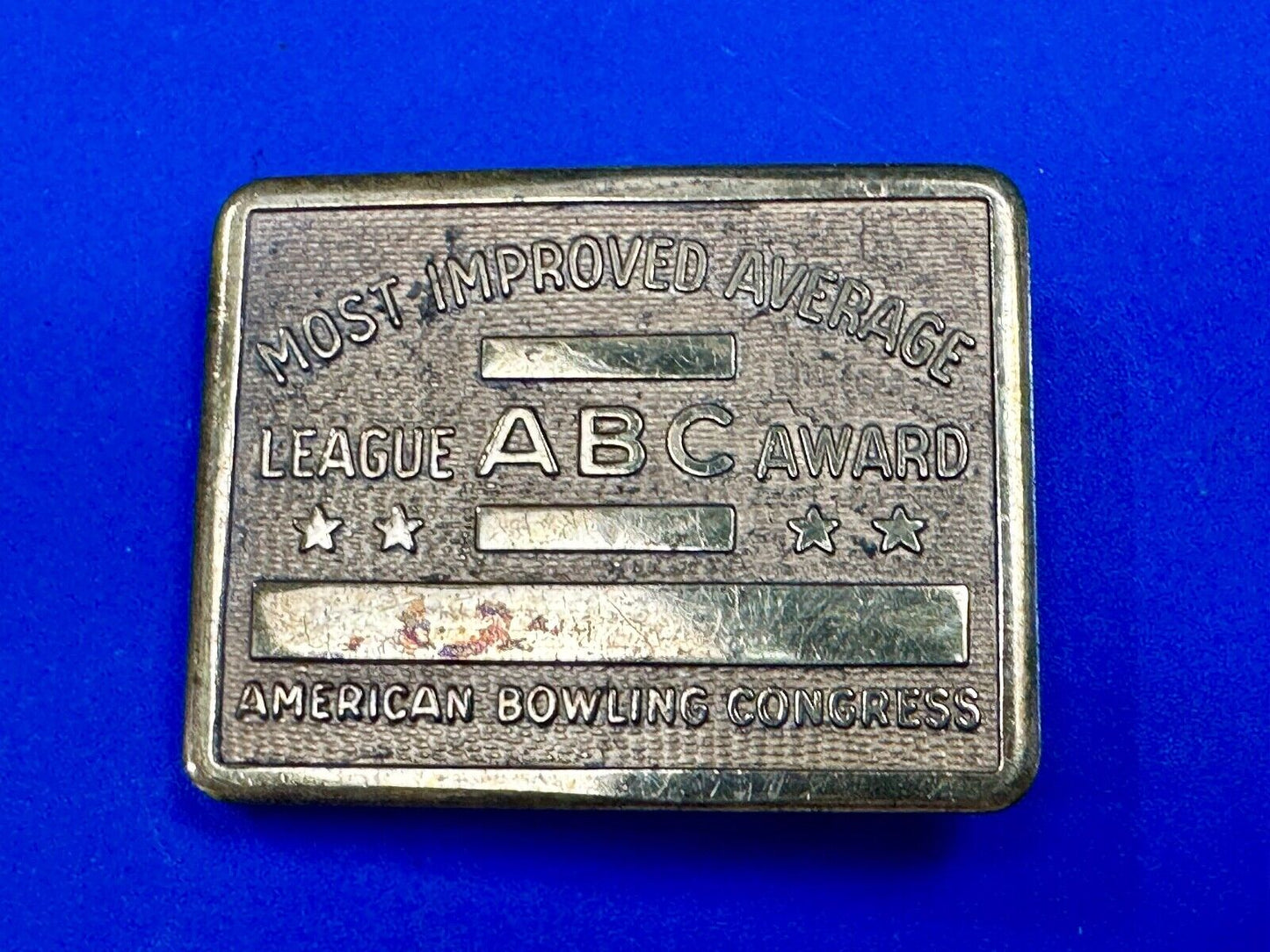 ABC Bowling League Award Vintage Belt Buckle American Congress to engrave