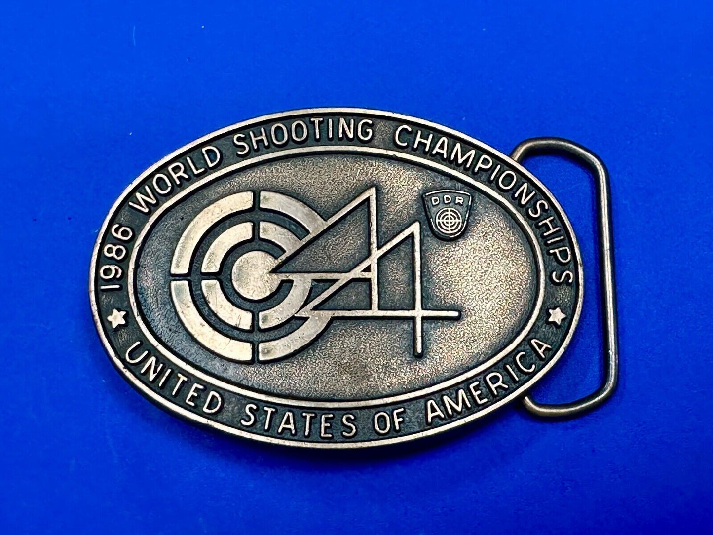 1986 Shooting TeamUSA World Shooting Championships Vintage belt buckle