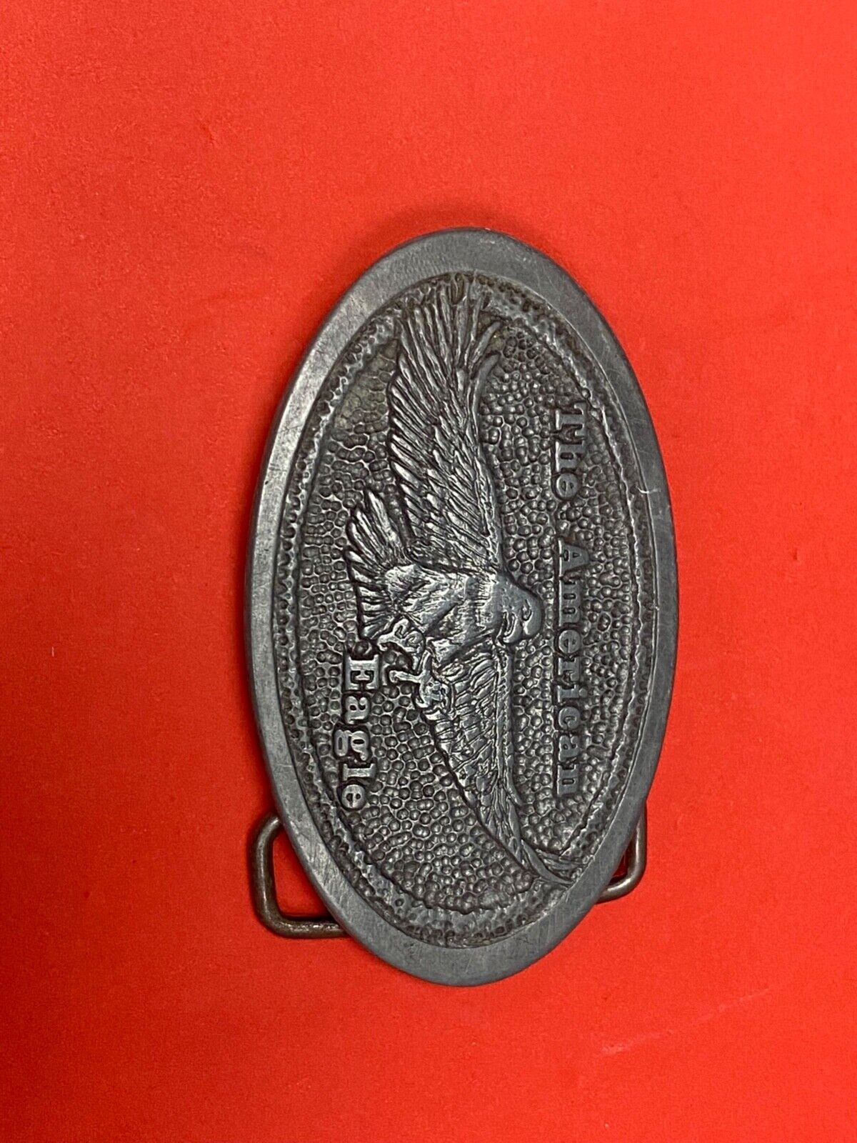 The American Eagle - Patriotic Symbol oval belt buckle by DIX leather goods