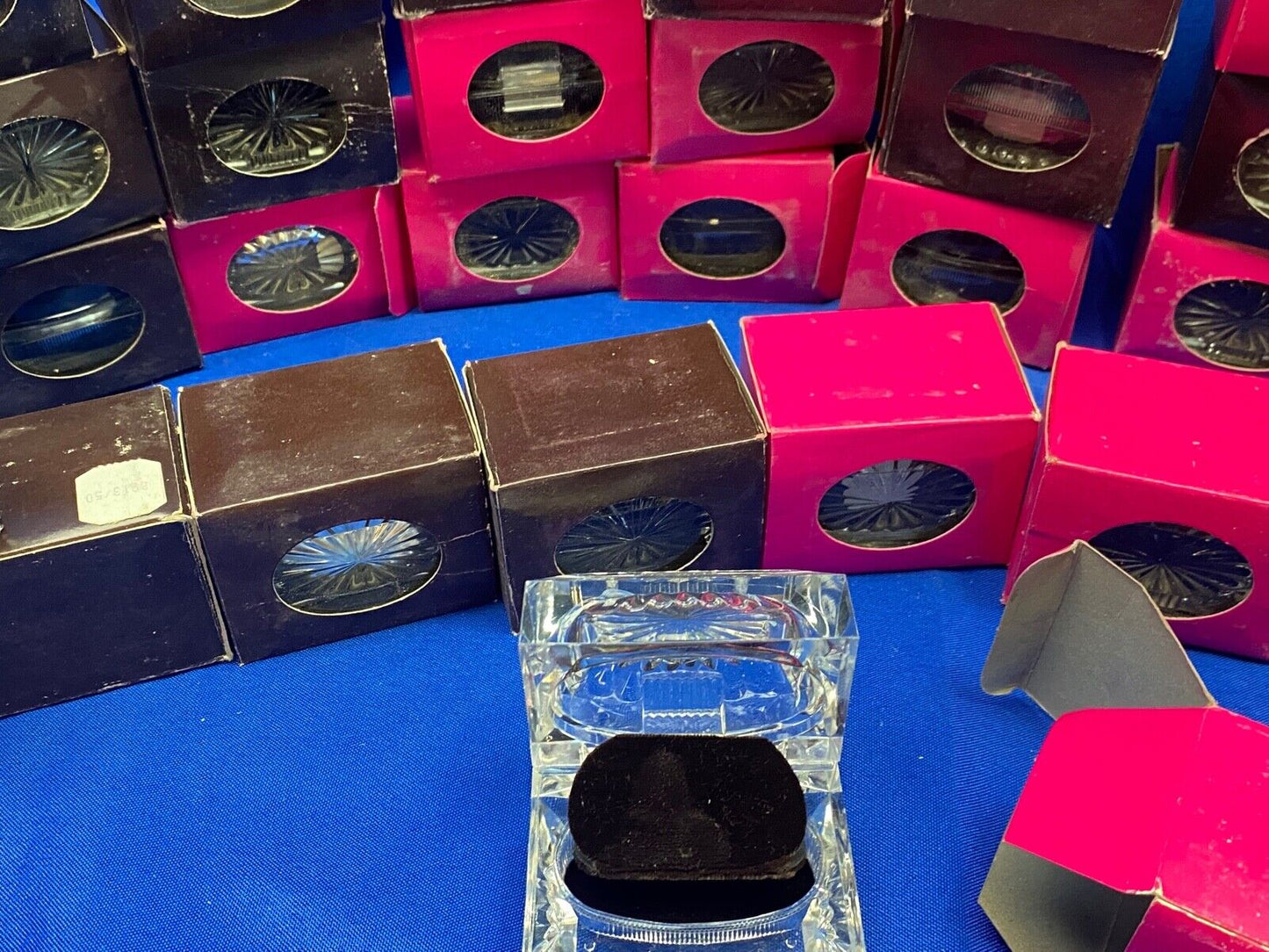 28 pc Clear Acrylic Ring Charm Box Lot Bulk Jewelry Gift Display packaging