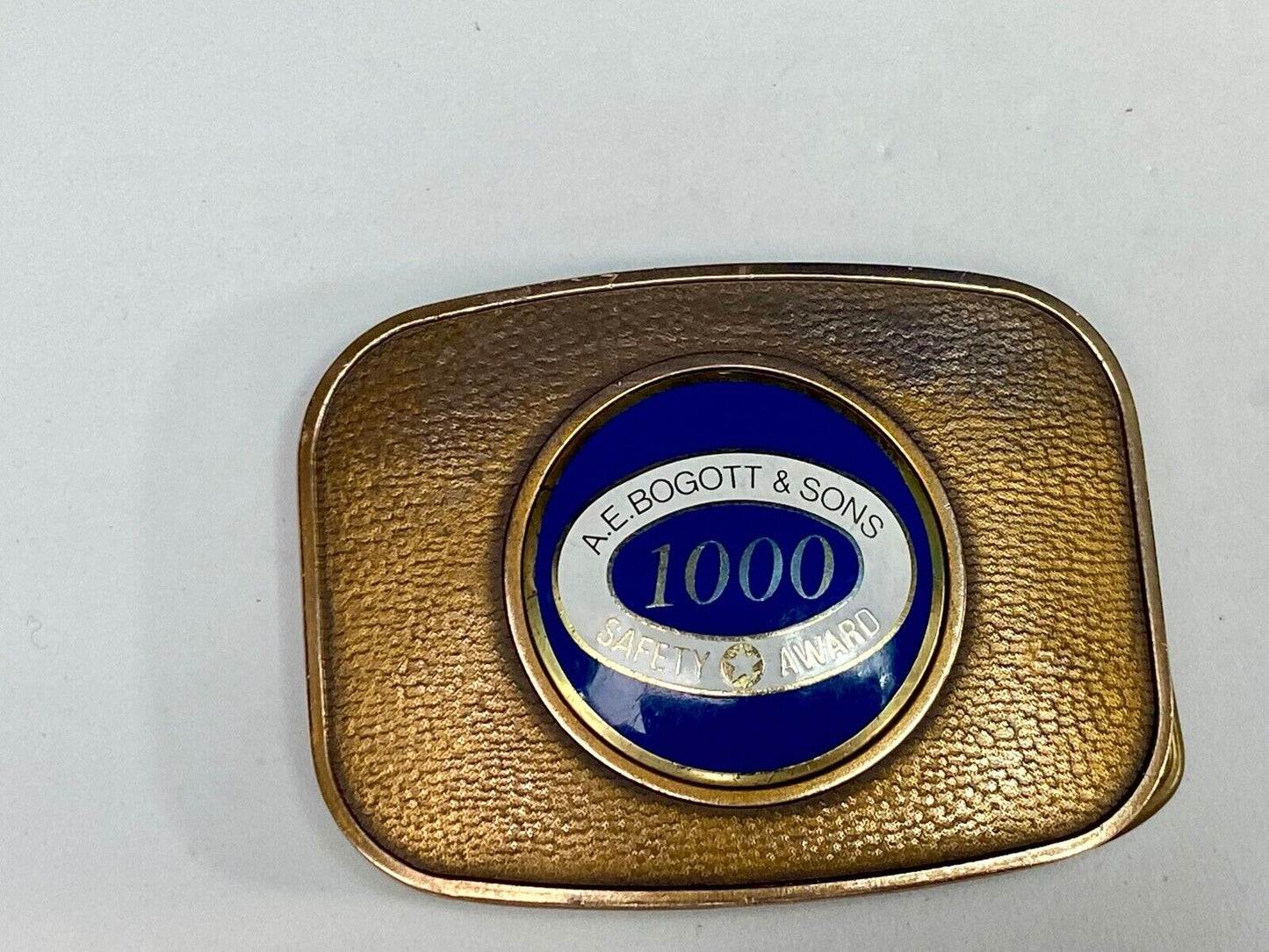 Vintage Ae Boggot And Sons Company Safety Award Belt Buckle