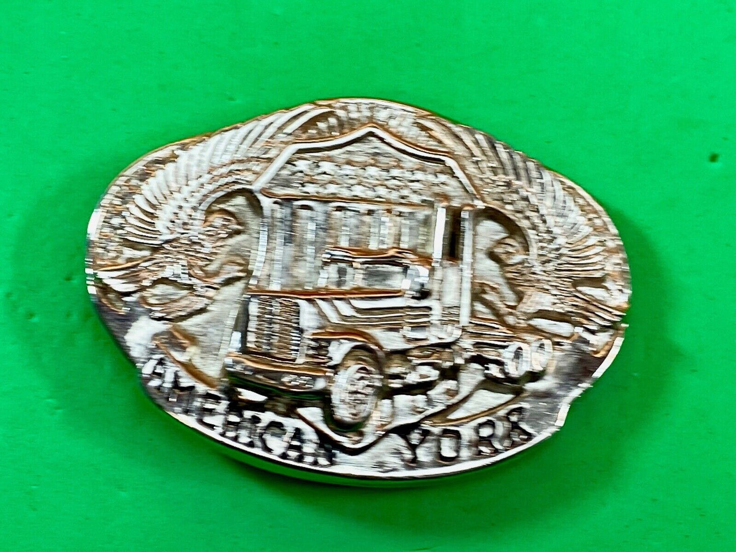 Vintage American Yorr Belt Buckle - Semi Tractor Truck Driver Big Rig 18 Wheeler