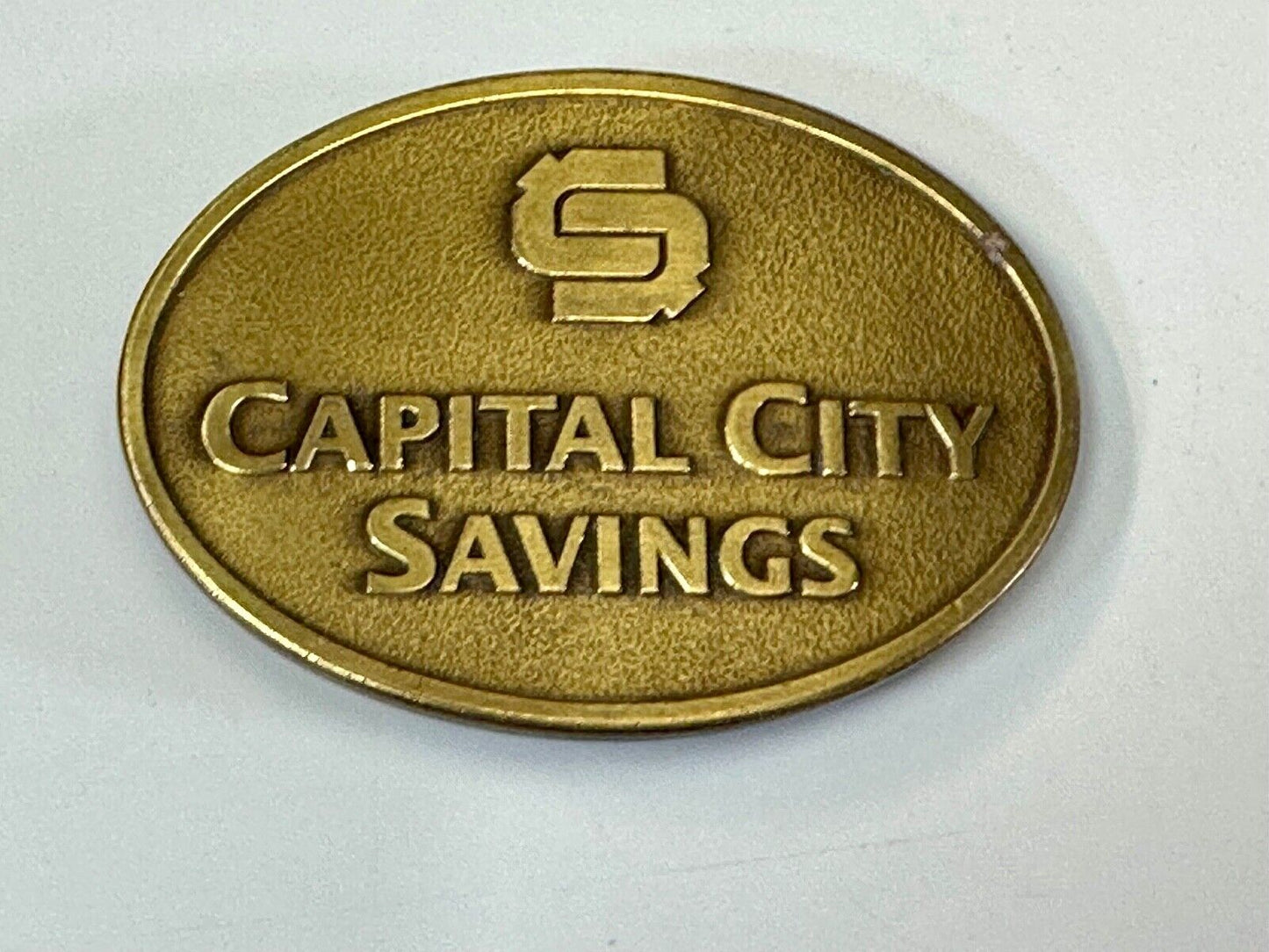 Vintage Capitol City Savings Bank Promo Advertising belt buckle by Magnum Opus