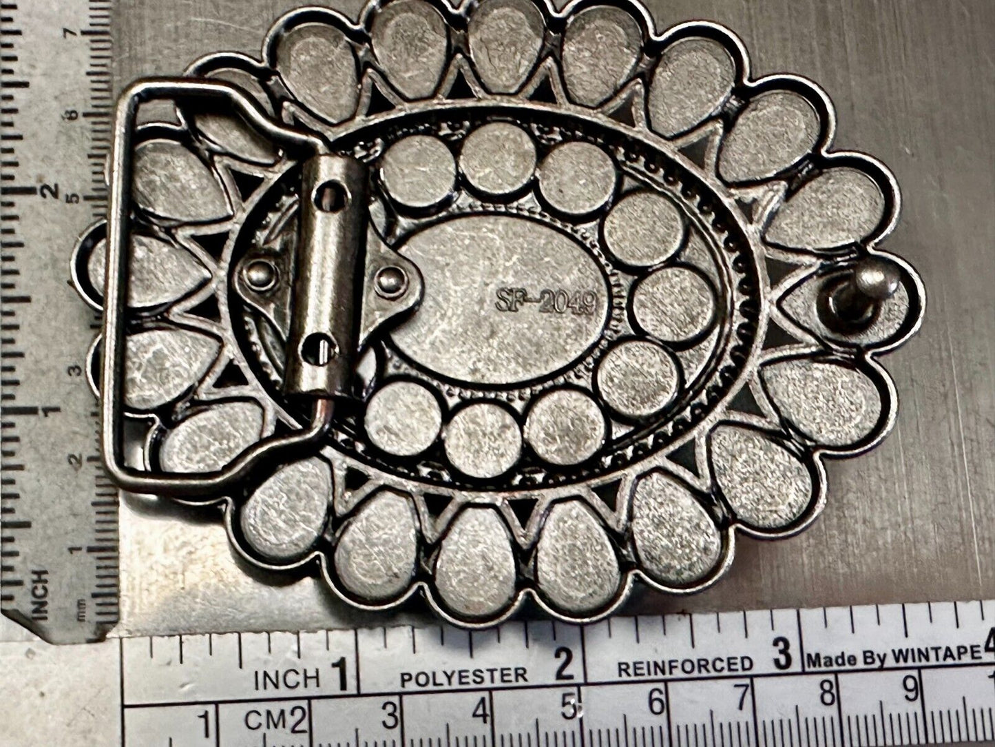 Beautiful Faux Turquoise Covered Hippie Vibe Western Cowgirls Belt Buckle #2049