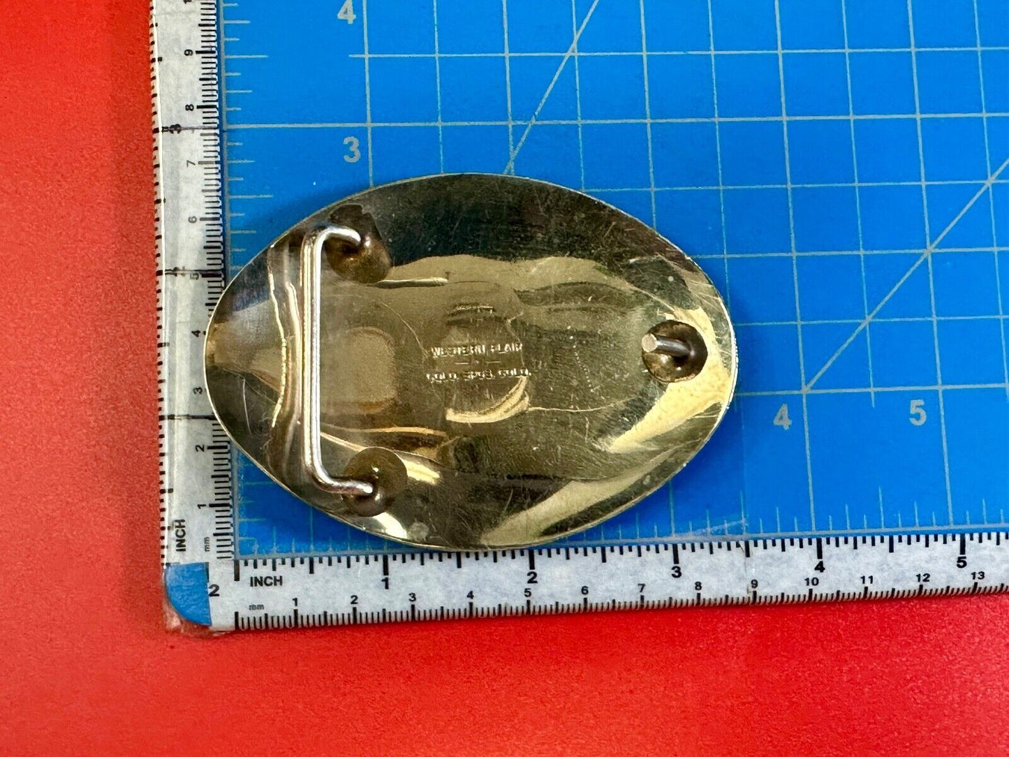 Beautiful Western Flair 3.5" wide engraved oval belt buckle