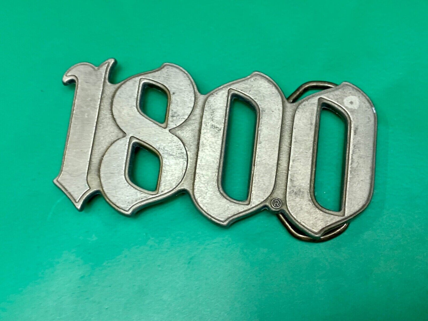 1990s Vintage 1800 Tequila Advertising block letter cut out Belt Buckle