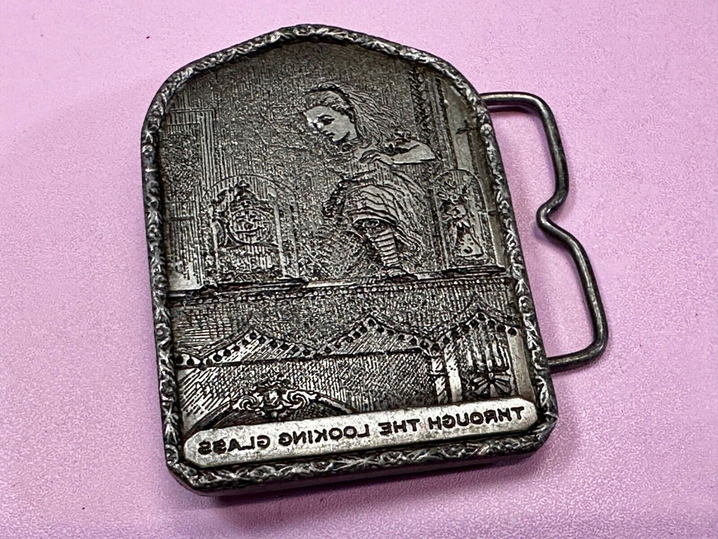 Alice In Wonderland Through The Looking Glass Vintage 1974 Belt Buckle- Bergamot