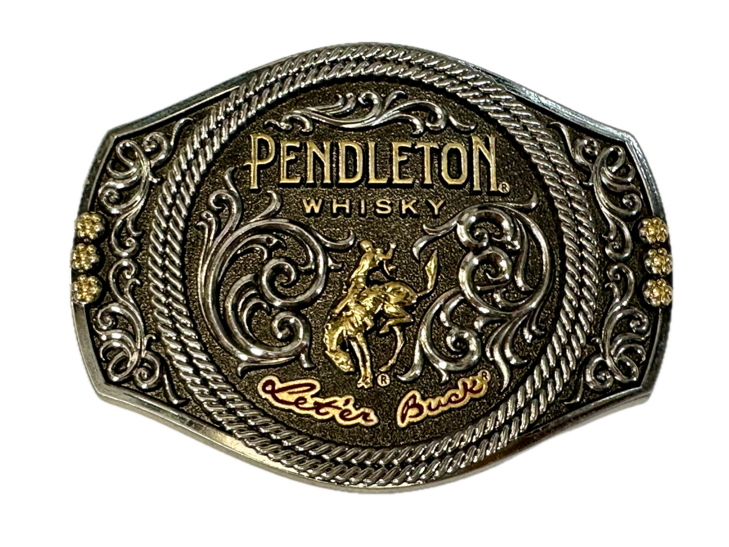 2021 Pendleton Whiskey Let'er Buck Rodeo Cowboy Montana Silversmiths Buck Buckle