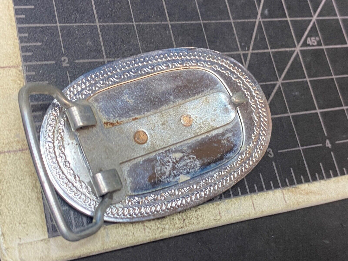 Vintage Eagle And Shield Two Tone Belt Buckle Gold Wing?