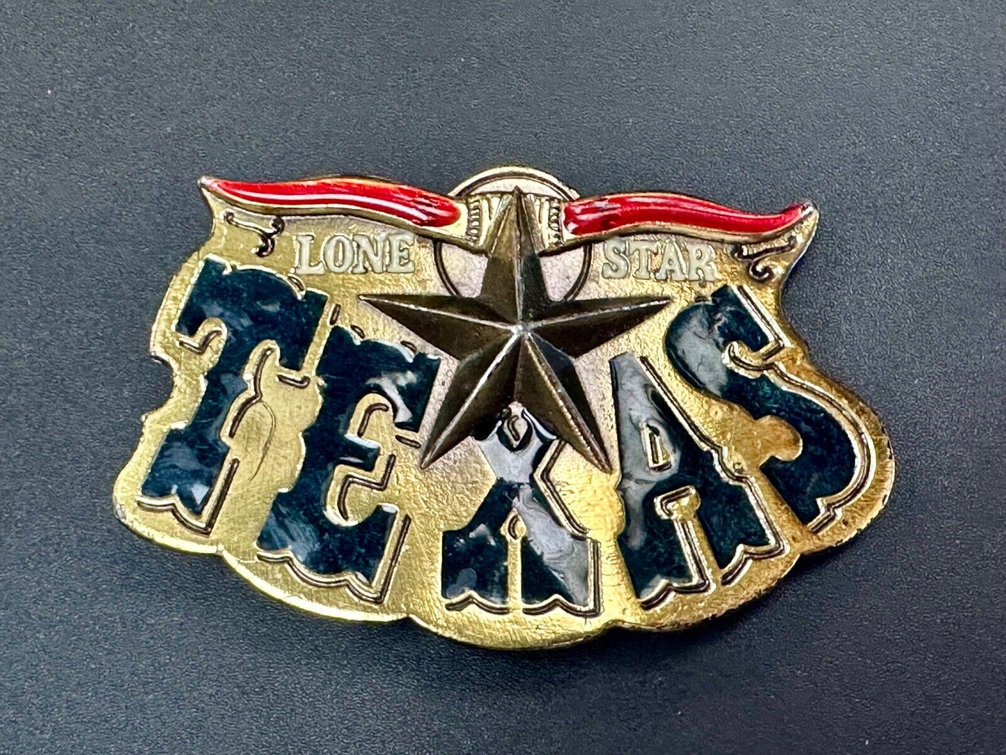 Texas - The Lone Star State - vintage 1980 Longhorn great American belt buckle