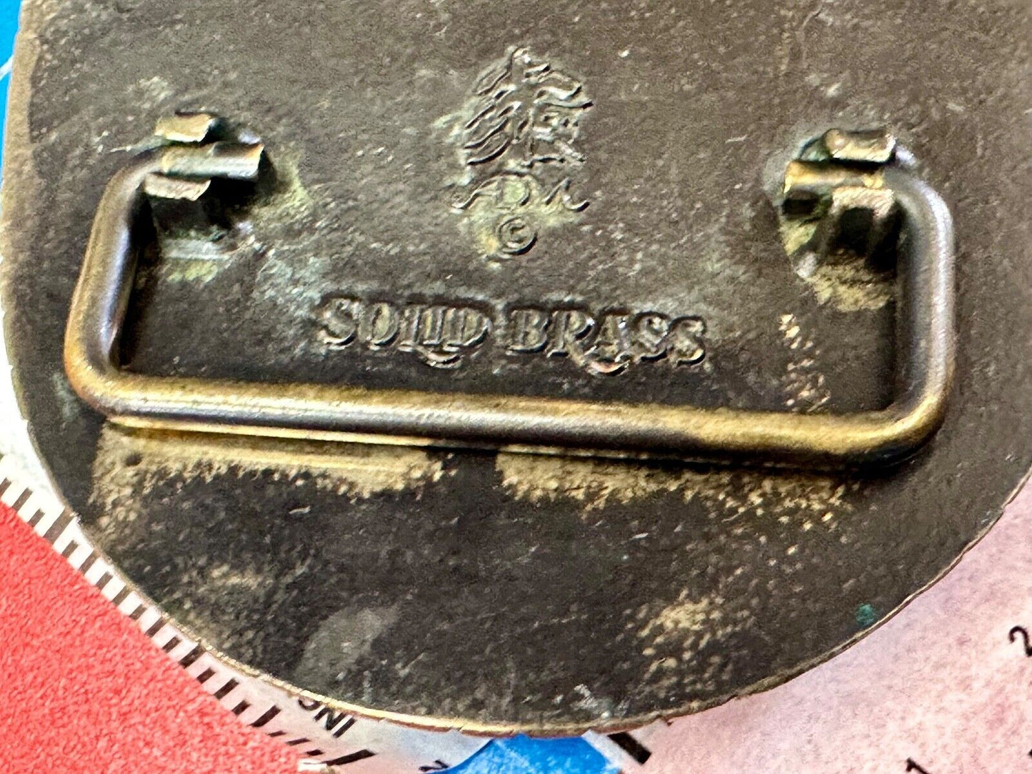 Texas State Rifle Association Charging longhorn Hunting Norman Co. belt buckle
