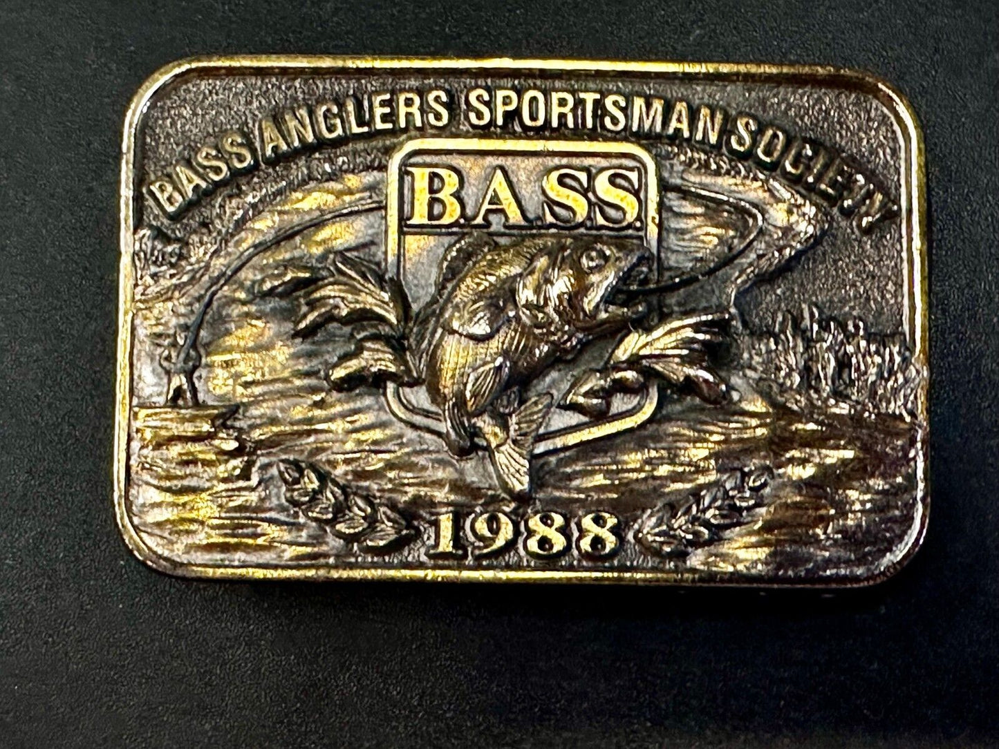 1988 Bass Anglers Sportsman Society Club Great American Belt Buckle