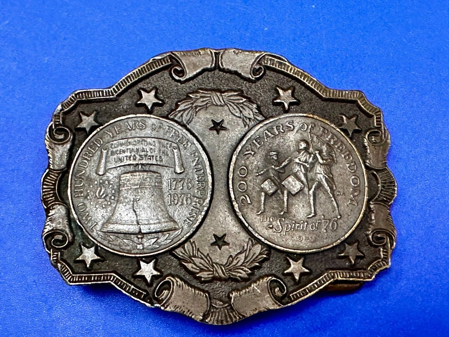200 YEARS OF FREEDOM USA BICENTENNIAL 76 Coin Collectors Patriotic Belt Buckle