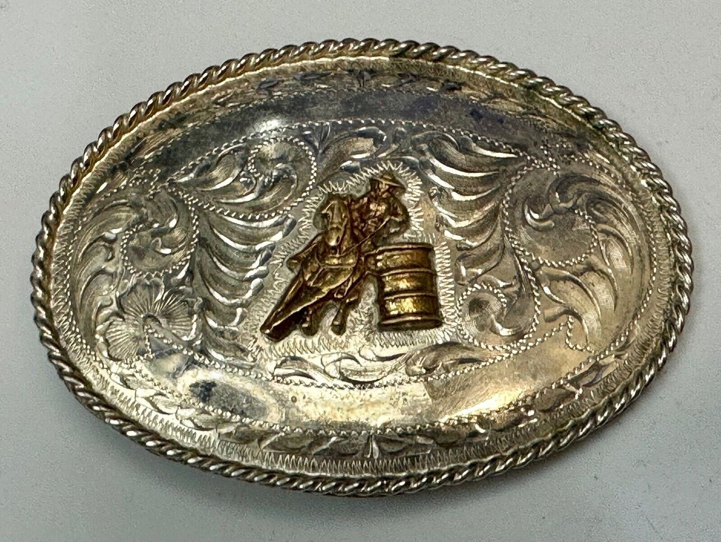 BARREL RACING TROPHY Blank Award Scrolls to engrave Vintage TEX TAN Belt Buckle