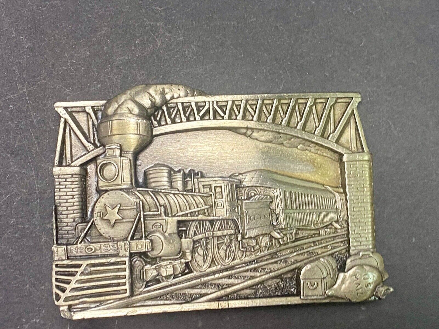 The Golden Age of the Railroad Steam Train Engine Collectors belt buckle