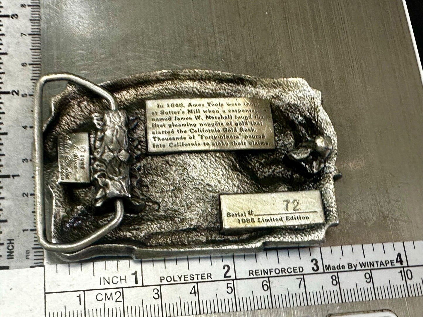 Ames Tools The Gold Rush of 1849 Commemorative Limited Siskiyou 90's Belt Buckle