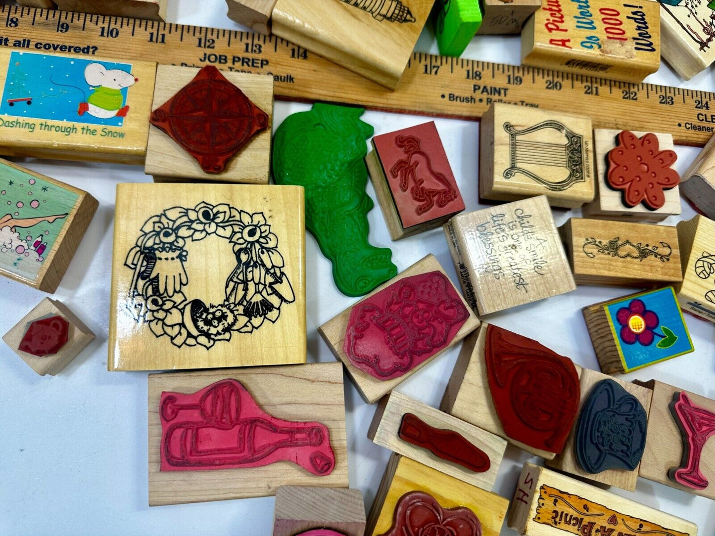 6.7 Pounds of Rubber Stamps HUGE LOT - Mostly NEW! Scrapbook Teachers SCORE!