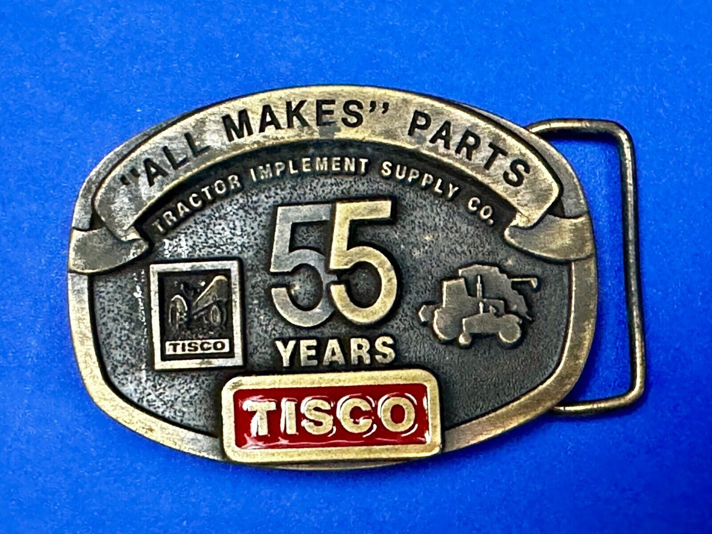 55 Years TISCO Tractor Implement Supply company NOS Belt Buckle by Speccast