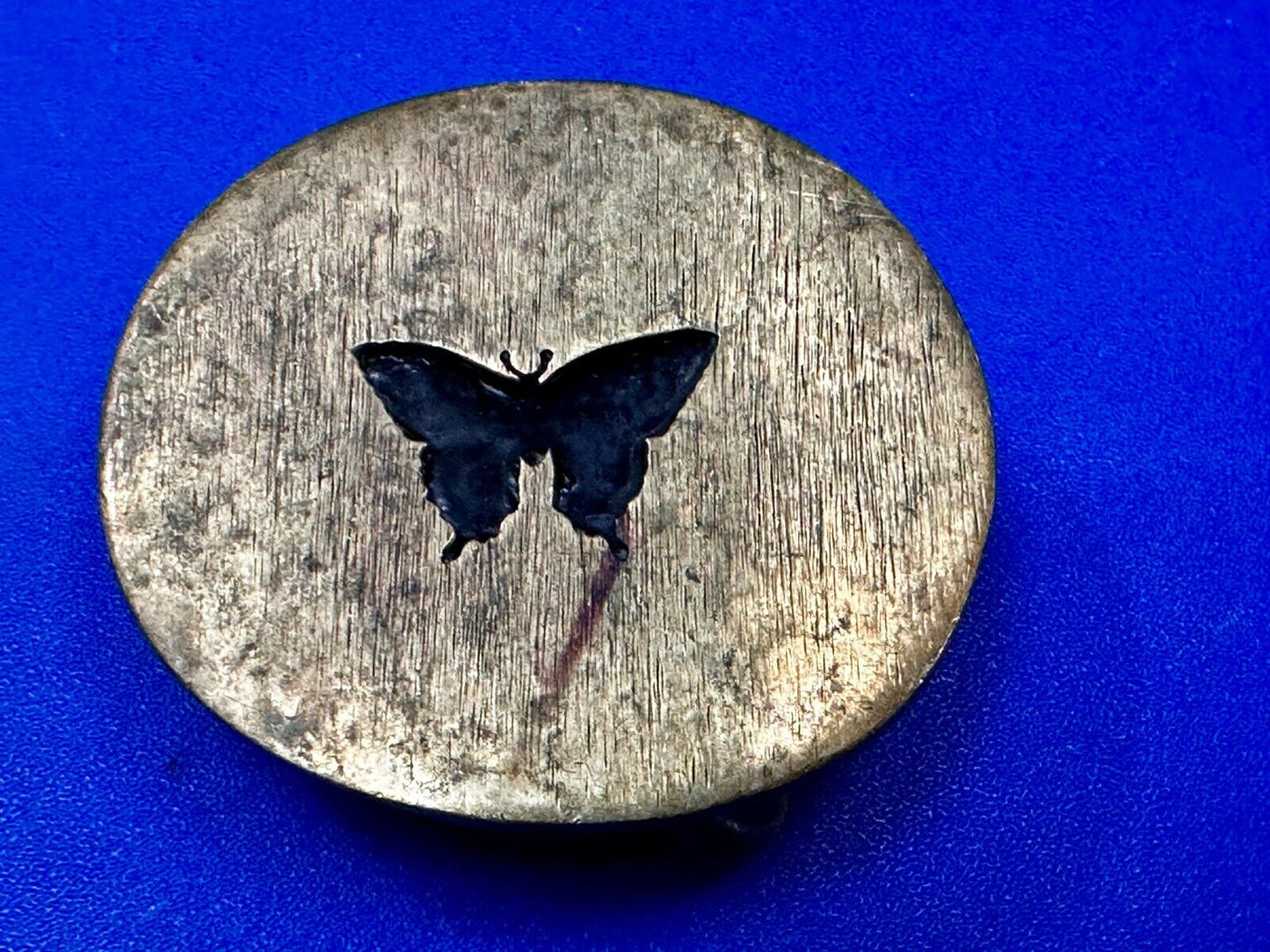 Black Inland Butterfly Small Hippy Vibe Brass Belt Buckle for up to a 1.25" belt