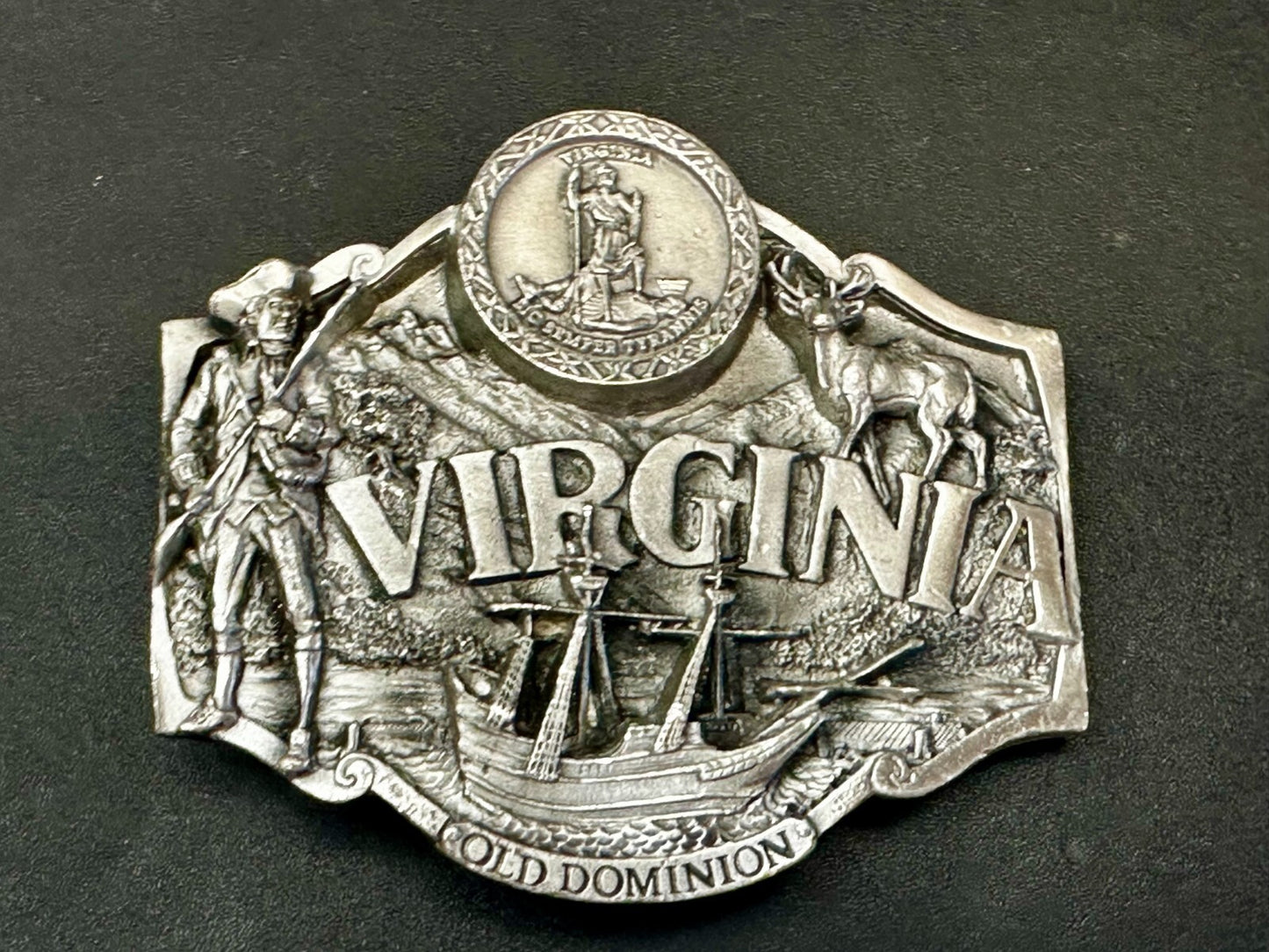 The States of Virginia Old Dominion Dogwood Cardinal 1987 Siskiyou Belt Buckle