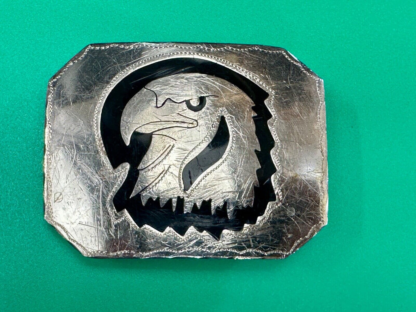 Bald EAGLE Vintage Inlaid Enameled Artisan? Beautiful Craftsmanship belt buckle