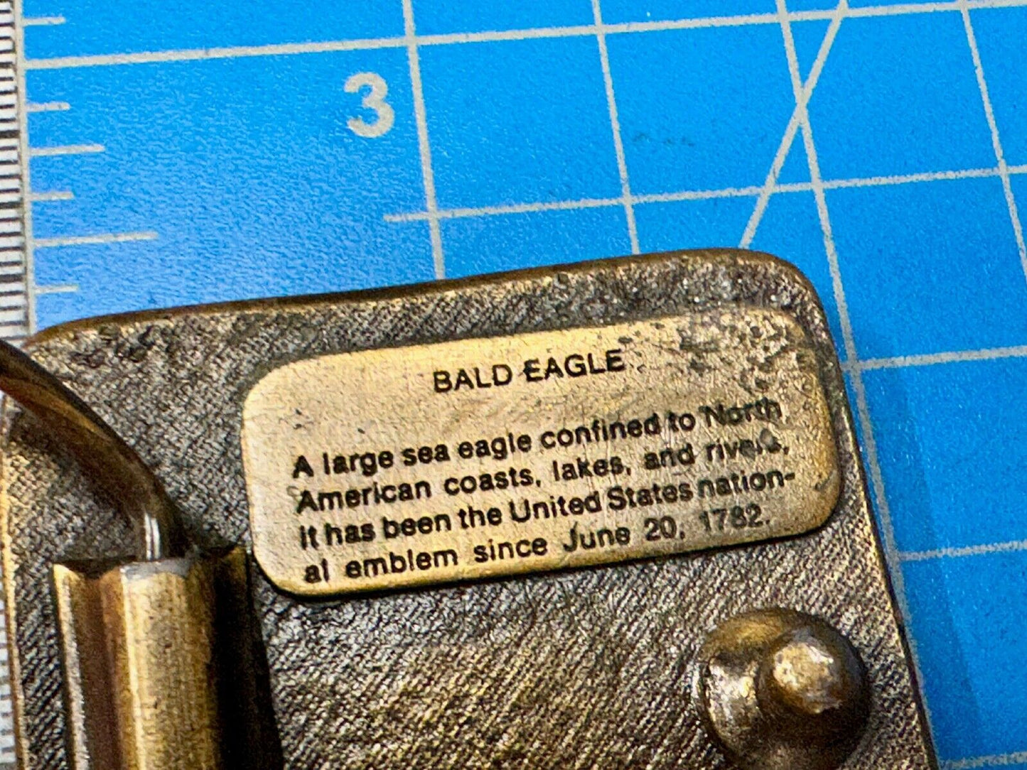 Bald Eagle Commemorative Large Sea Bird Indiana Metal Craft 1972 Belt Buckle