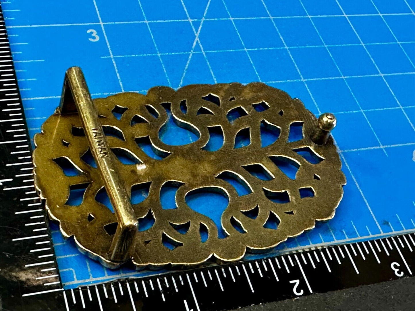 Tree of Life Pattern Openwork Hippy Boho Brass Tone Ornate Belt Buckle
