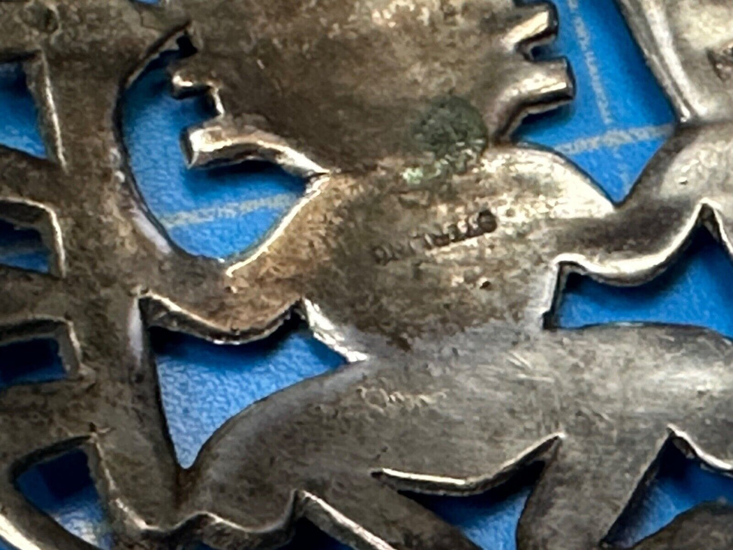 Tribal Chief Man Figure Aztec? unknown to me! Sterling Brooch Pin