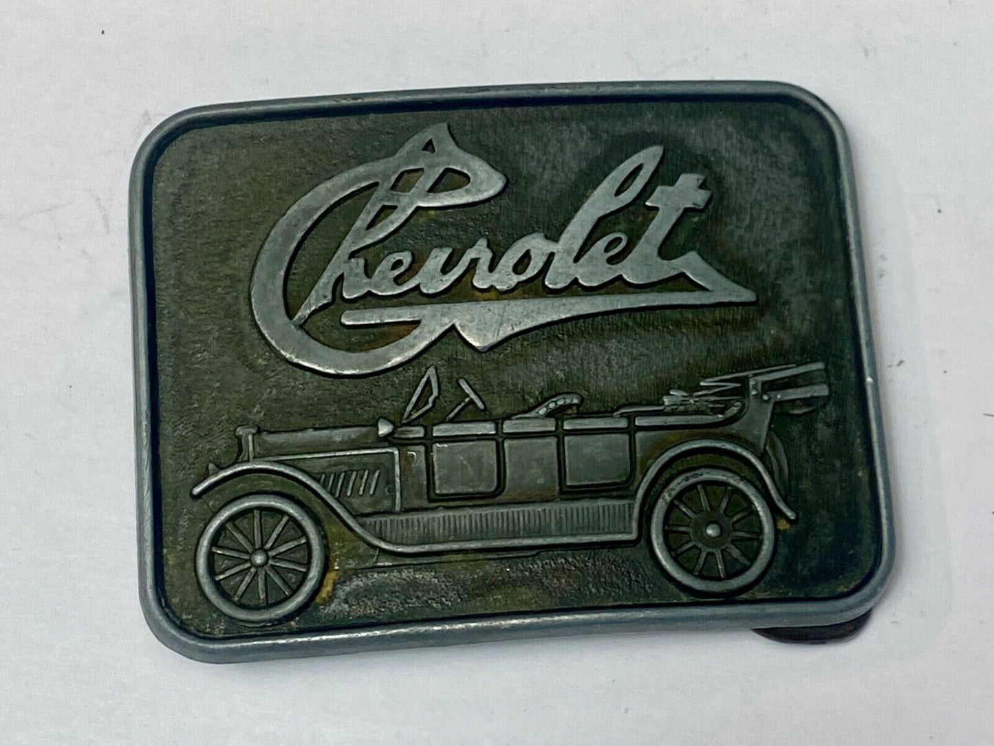 Vintage Chevrolet Chevy Antique Car logo emblem belt buckle by RJ Roberts