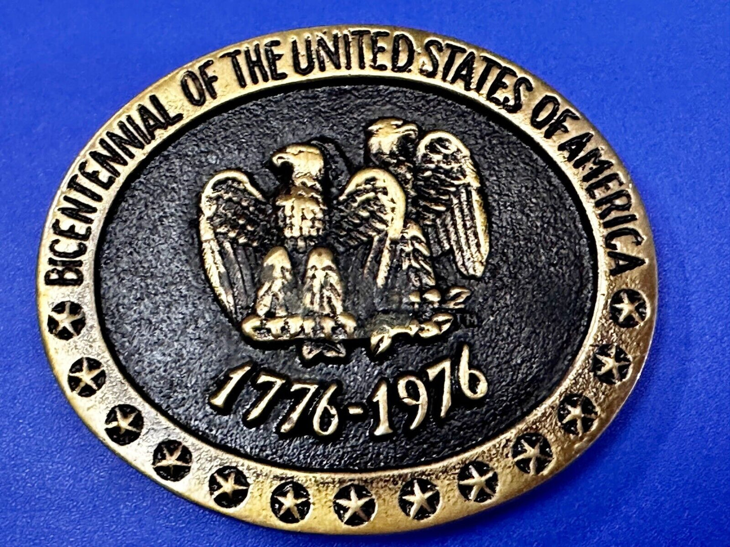 Bicentennial of the United States of America 1776-1976 Solid Brass Belt Buckle