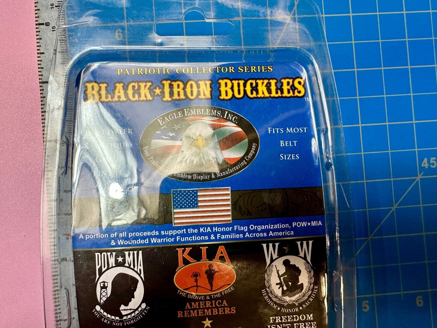 US VETERANS MEMORIAL SOME GAVE ALL AMERICAN FLAG EAGLE BELT BUCKLE (EE B0188)