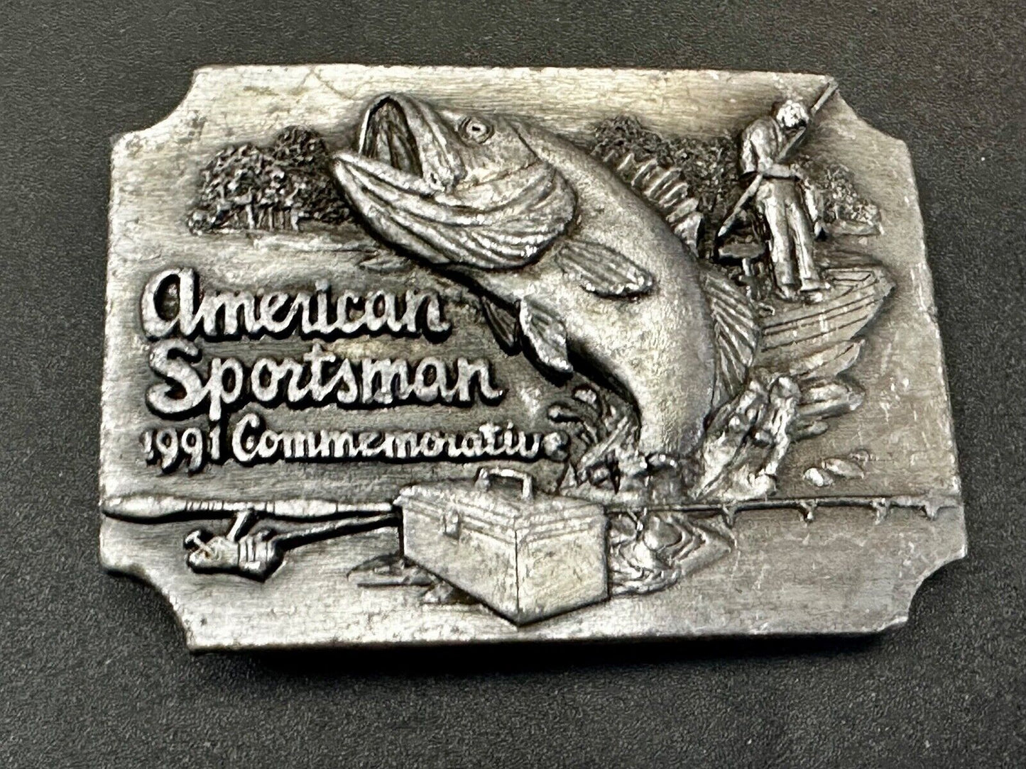Bass Fishing - American sportsman 1991 Commemorative Vtg. Siskiyou Belt Buckle