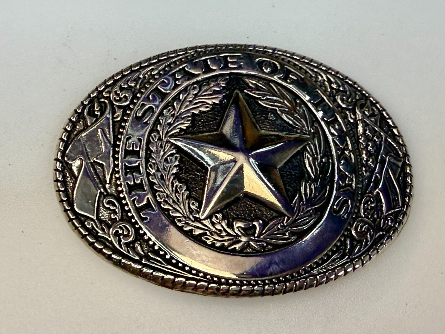 The Great State Of Texas Lone Star Commemorative Series Silver Color Belt Buckle