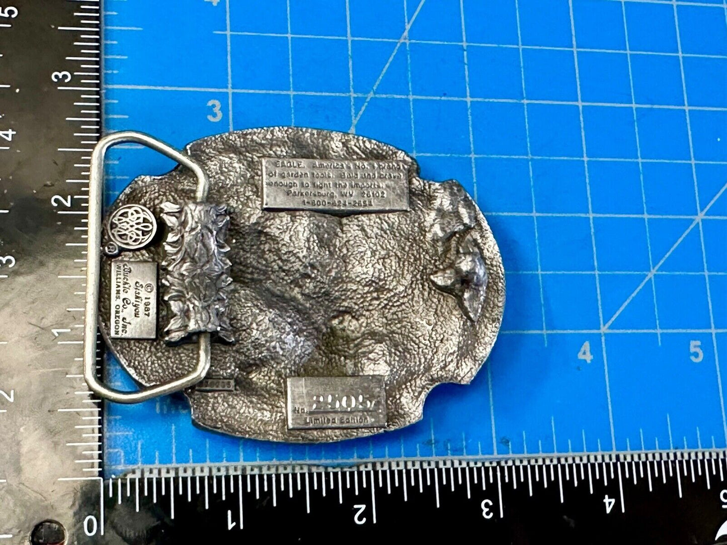 Ames Eagle Lawn and Garden Tools vintage 1987 Siskiyou belt buckle
