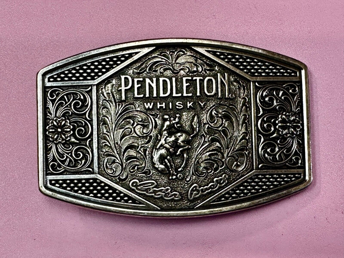 2022 Pendleton Whiskey Let'er Buck Rodeo Cowboy Montana Silversmiths Belt Buckle