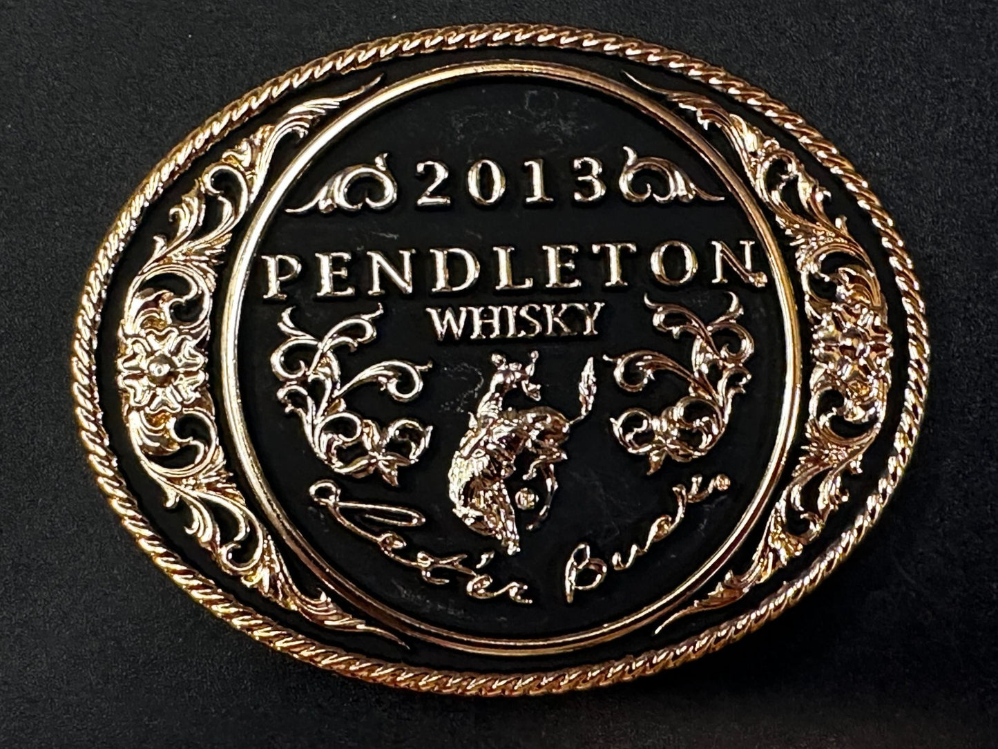 2013 Pendleton Whiskey Let'er Buck Rodeo Cowboy Montana Silversmiths Belt Buckle