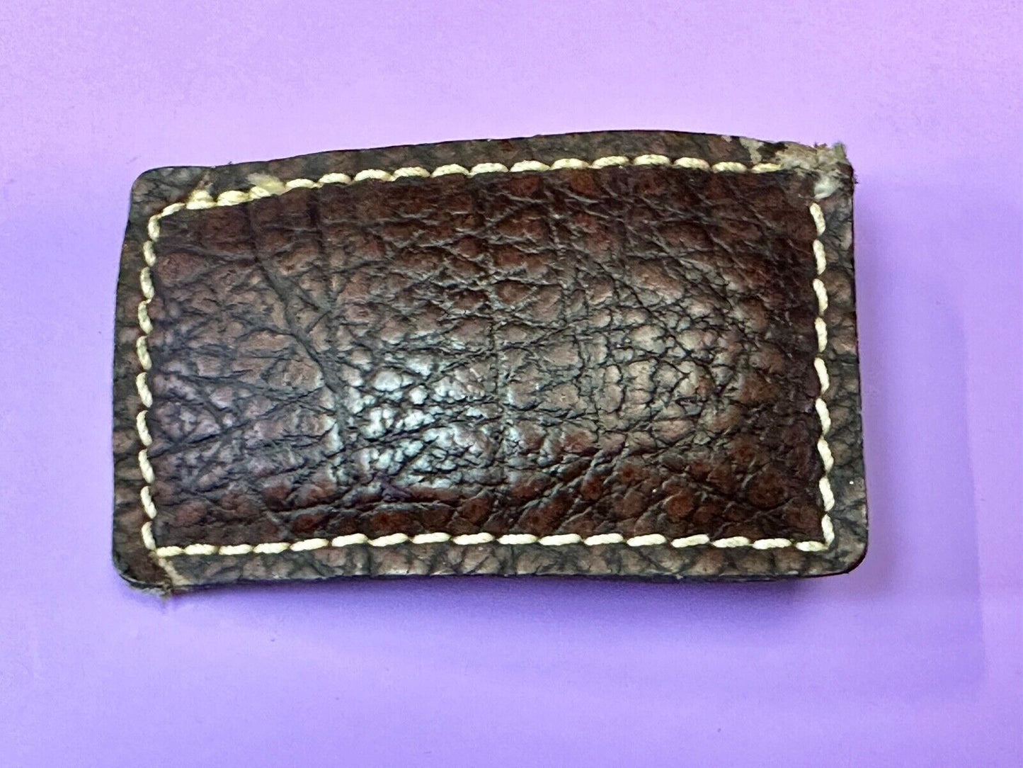vintage brown leather belt buckle to restore